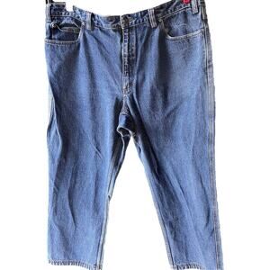 Duluth Jeans Mens 44x30 (42x28) Blue Denim Medium Wash Straight Leg RN108803